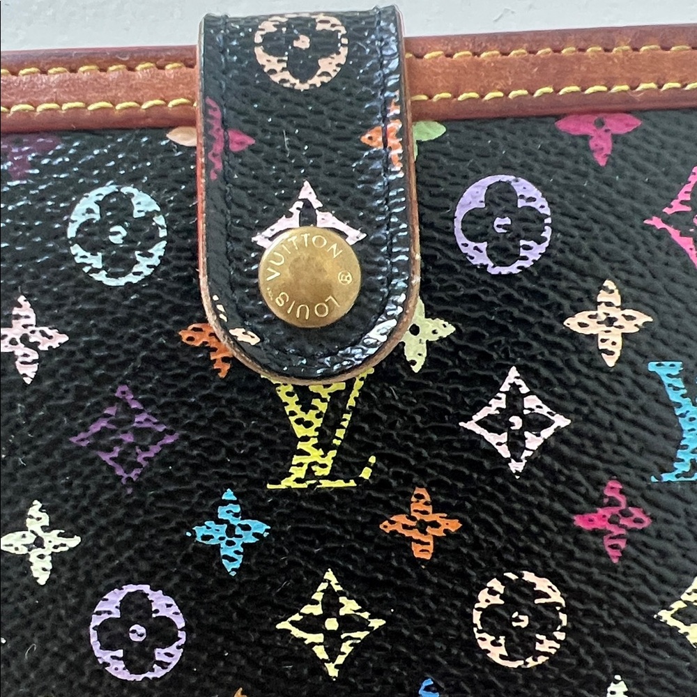 Louis Vuitton Murakami Black Monogram Multicolor Porte-Monnaie Viennois Wallet - Picture 6 of 16